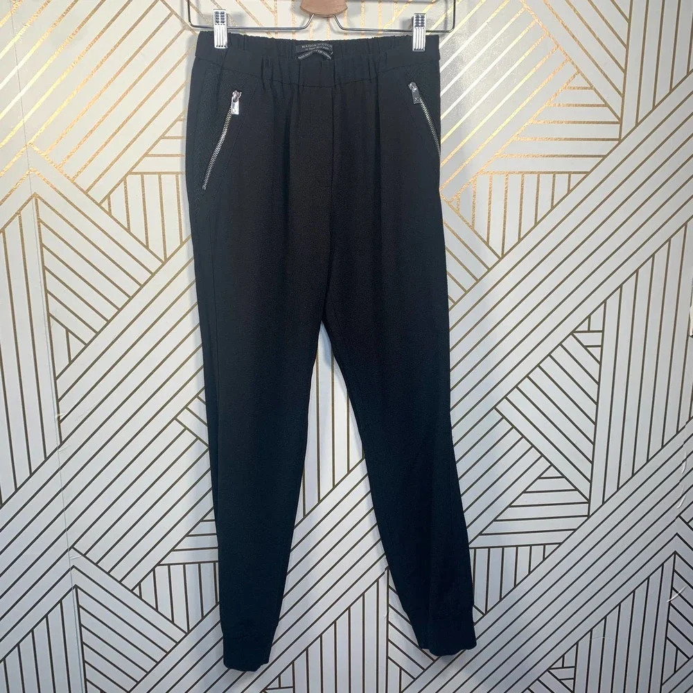 Maison Scotch‎ Black Zipper Pocket Jogger Pants